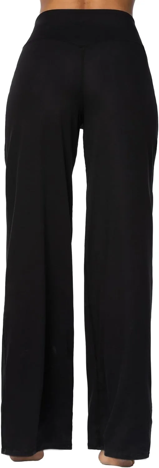 Sunzel Wide Leg Pants Women High Waist Yoga Pants with Pockets Stretch Loose Comfy Casual Lounge Sweatpants