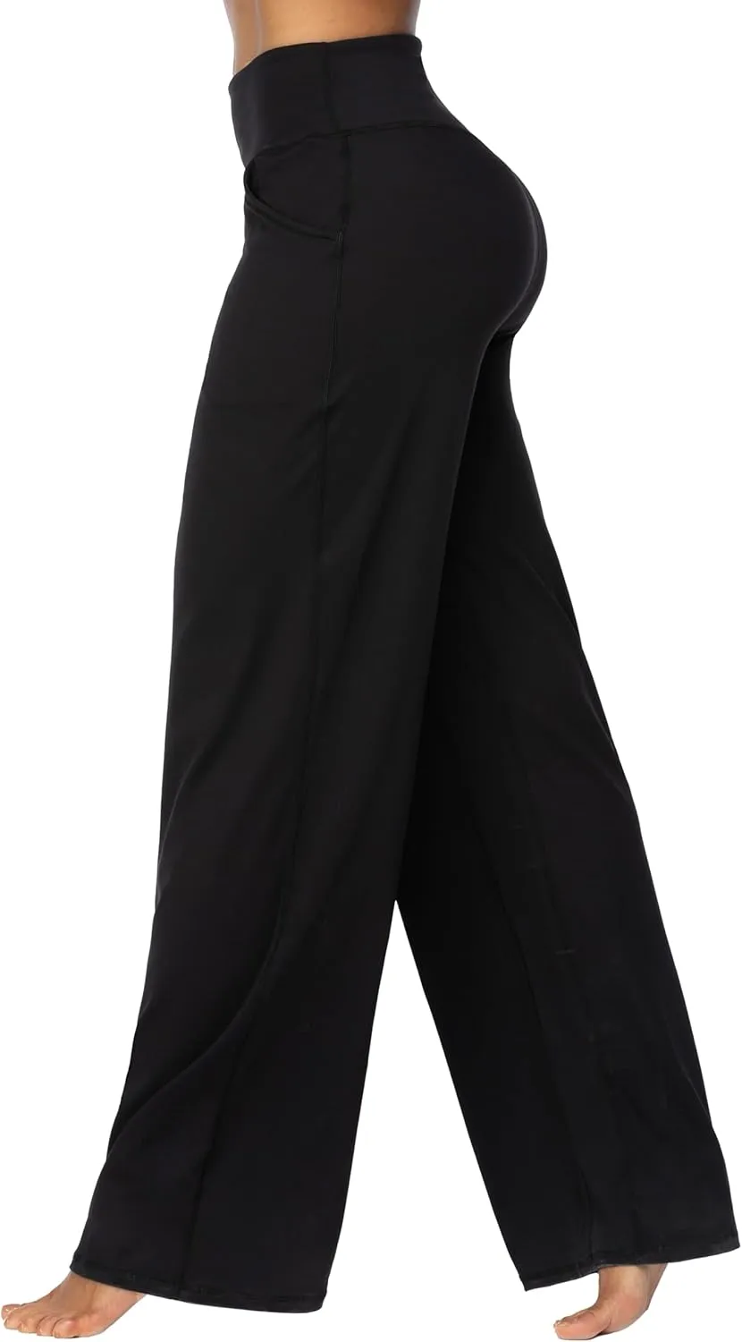 Sunzel Wide Leg Pants Women High Waist Yoga Pants with Pockets Stretch Loose Comfy Casual Lounge Sweatpants