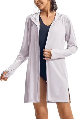 TBMPOY Women's Swim Cover Up UPF 50  Sun Protection Long Hoodie Jacket SPF Lightweight Beach Swimwear Coverups 2025