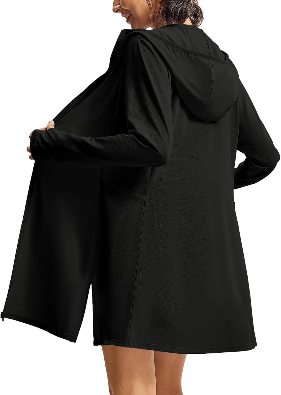 TBMPOY Women's Swim Cover Up UPF 50  Sun Protection Long Hoodie Jacket SPF Lightweight Beach Swimwear Coverups 2025