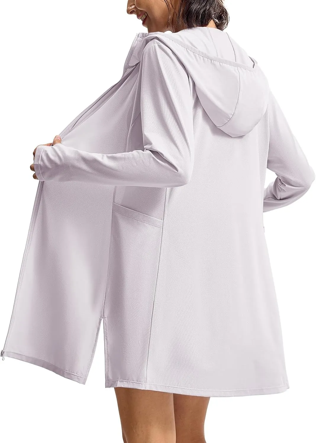 TBMPOY Women's Swim Cover Up UPF 50  Sun Protection Long Hoodie Jacket SPF Lightweight Beach Swimwear Coverups 2025