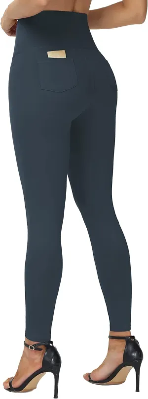 THE GYM PEOPLE Women's Casual Yoga Leggings High Waisted Tummy Control Workout Pants with 4 Pockets