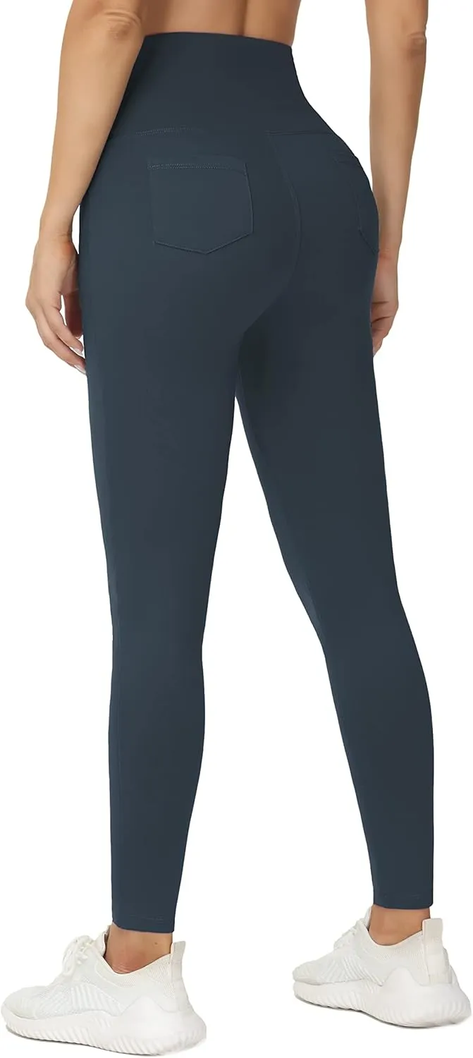 THE GYM PEOPLE Women's Casual Yoga Leggings High Waisted Tummy Control Workout Pants with 4 Pockets