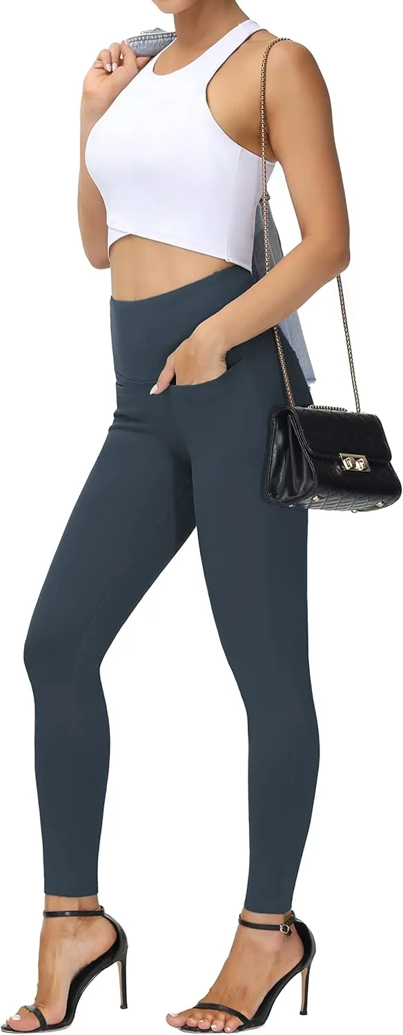 THE GYM PEOPLE Women's Casual Yoga Leggings High Waisted Tummy Control Workout Pants with 4 Pockets