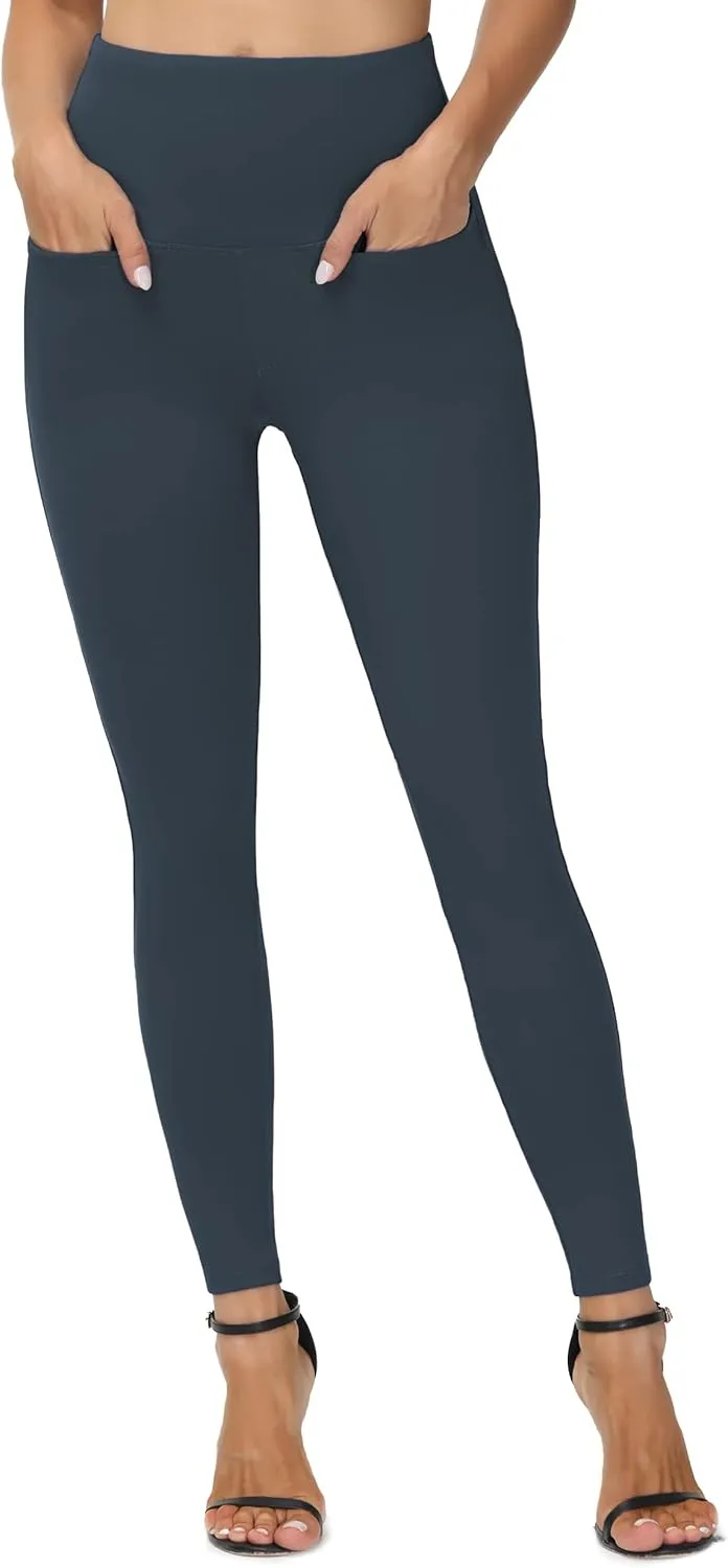THE GYM PEOPLE Women's Casual Yoga Leggings High Waisted Tummy Control Workout Pants with 4 Pockets