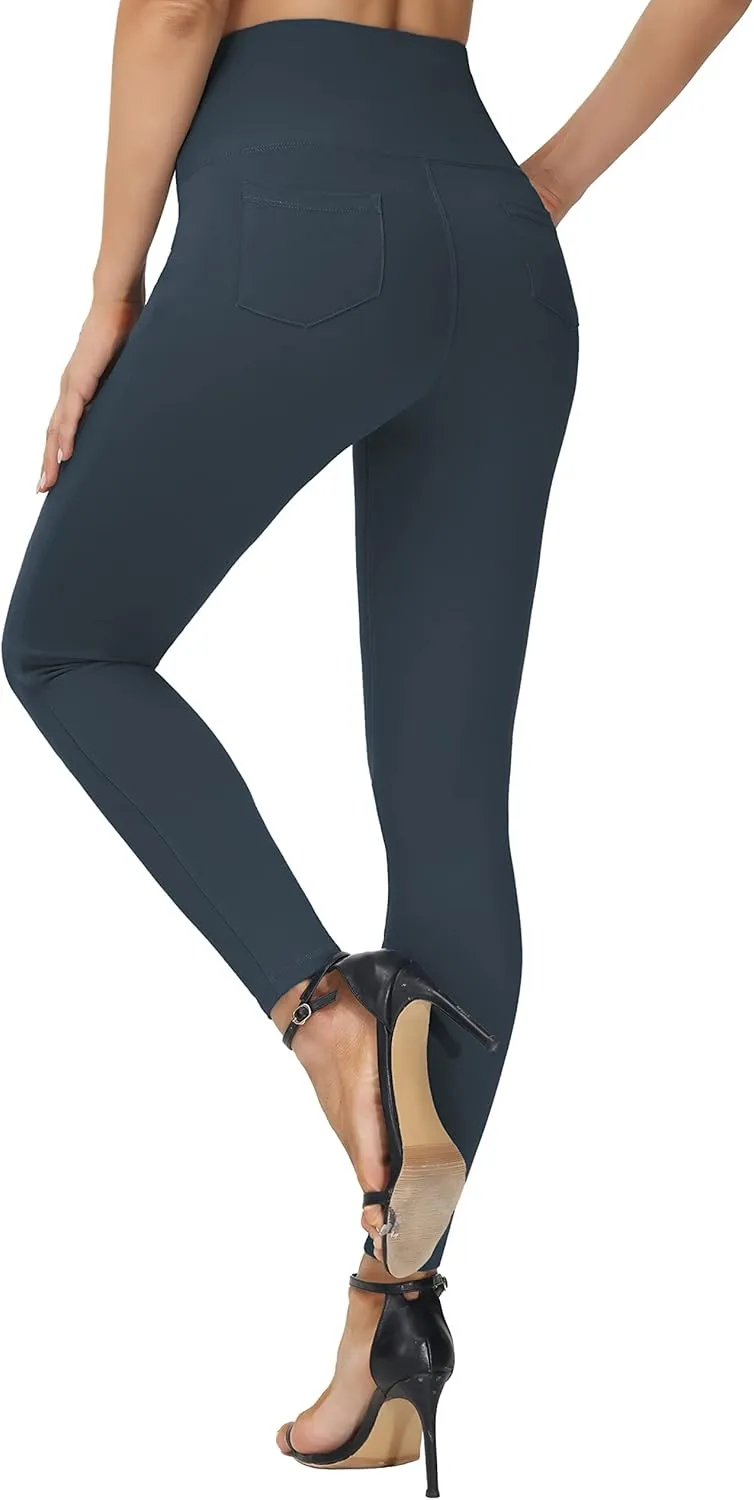 THE GYM PEOPLE Women's Casual Yoga Leggings High Waisted Tummy Control Workout Pants with 4 Pockets