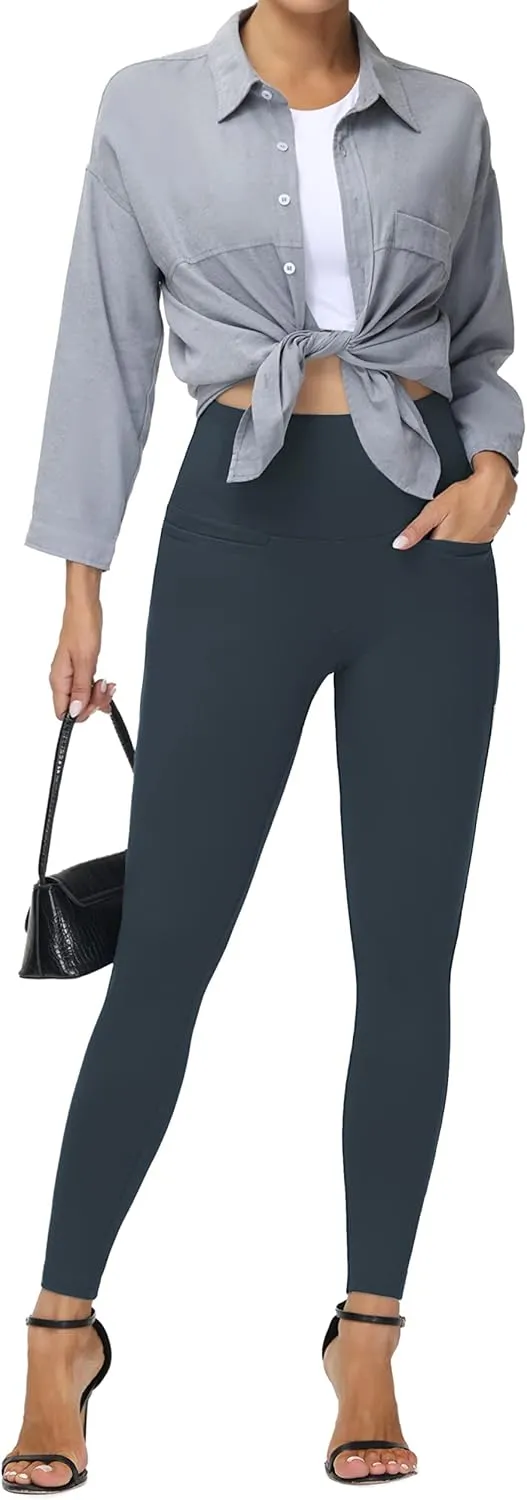 THE GYM PEOPLE Women's Casual Yoga Leggings High Waisted Tummy Control Workout Pants with 4 Pockets