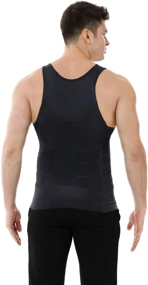 TopTie 5 Pack Slimming Body Shaper Compression Shirt, Men's Sculpting Vest Muscle Tank