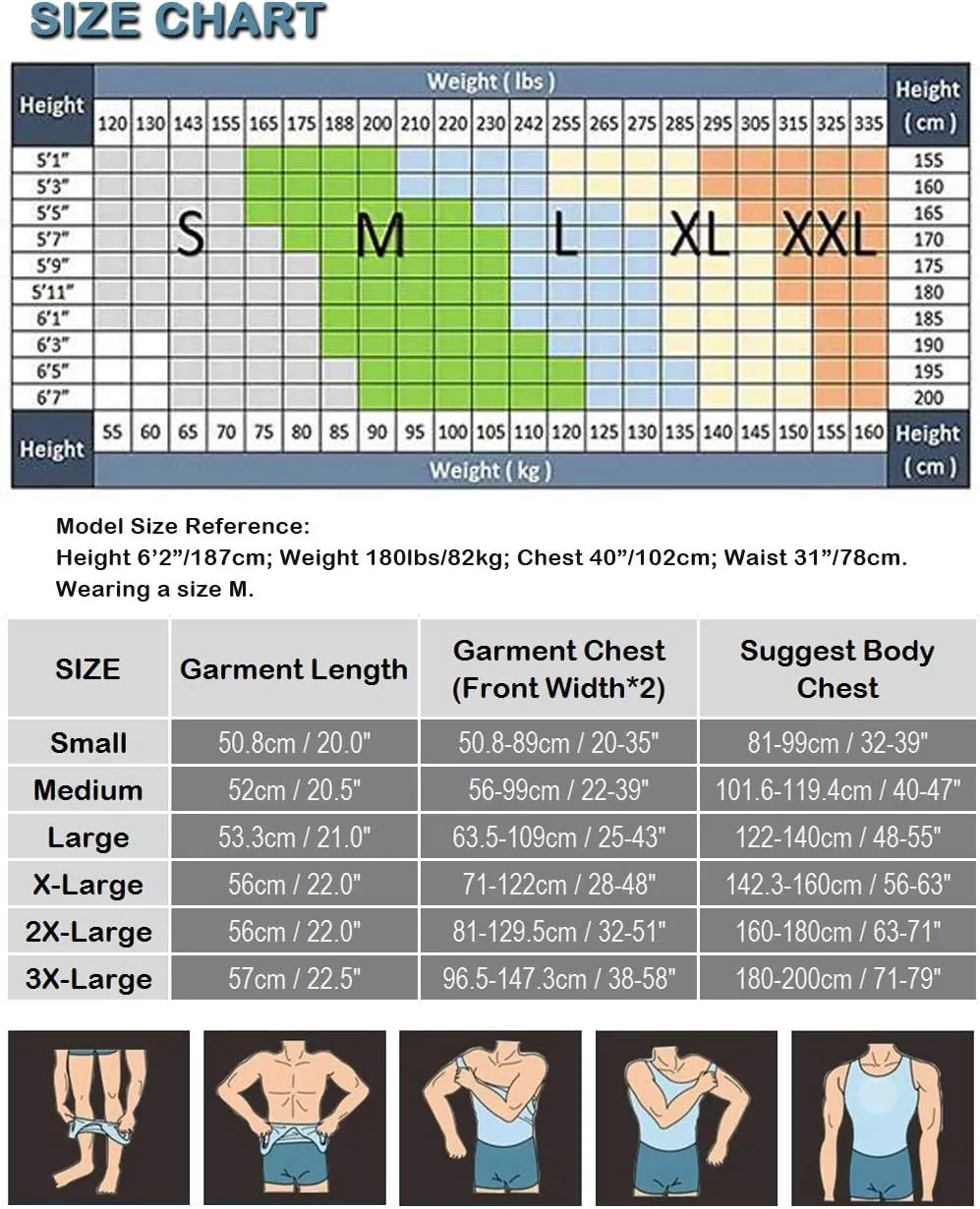TopTie 5 Pack Slimming Body Shaper Compression Shirt, Men's Sculpting Vest Muscle Tank