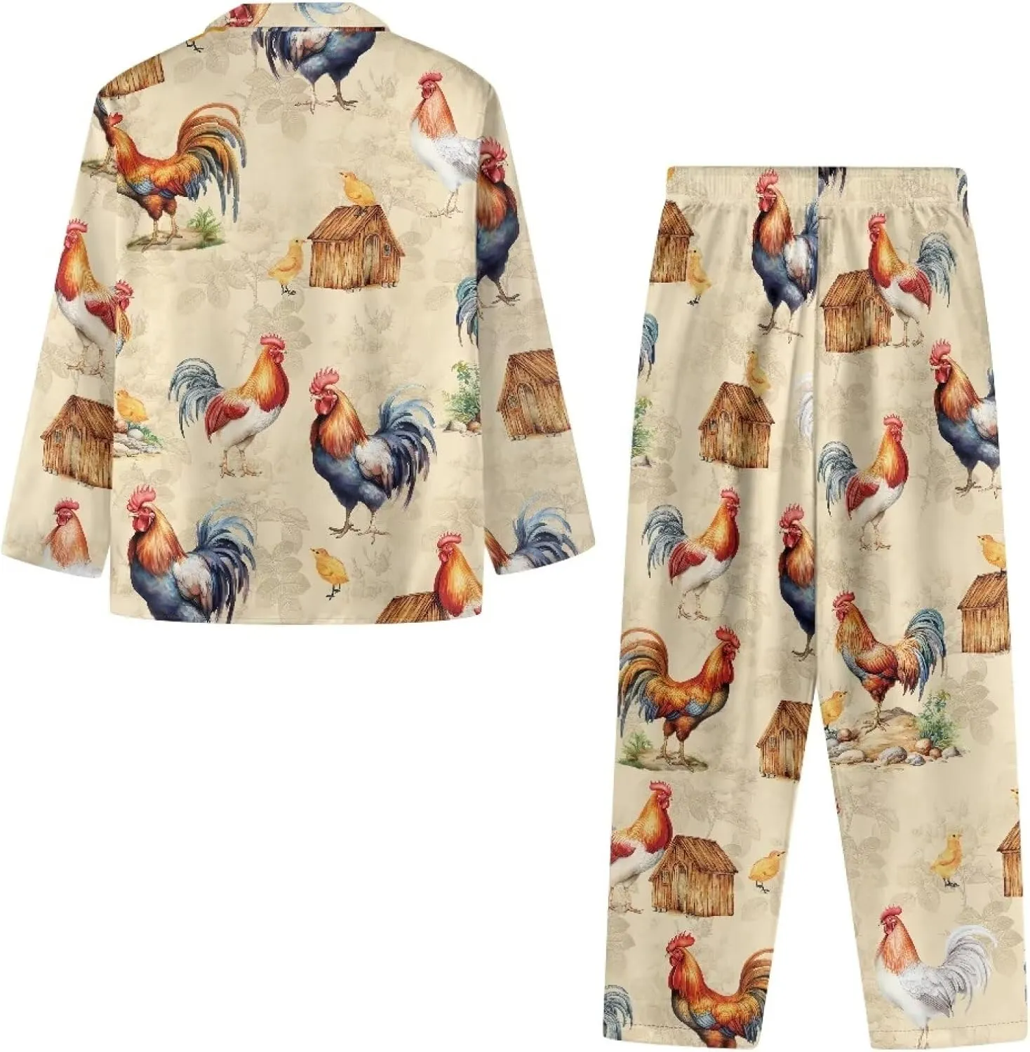 Two Piece Pajama Set for Women Long Sleeve Tops with Pants Comfy Button Down Pjs Set Sleepwear Loungewear