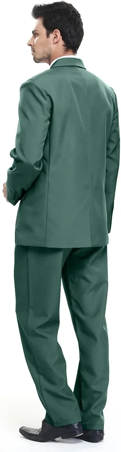 U LOOK UGLY TODAY Men's Party Suit Solid Color Prom Suit for Themed Party Events Clubbing Jacket with Tie Pants