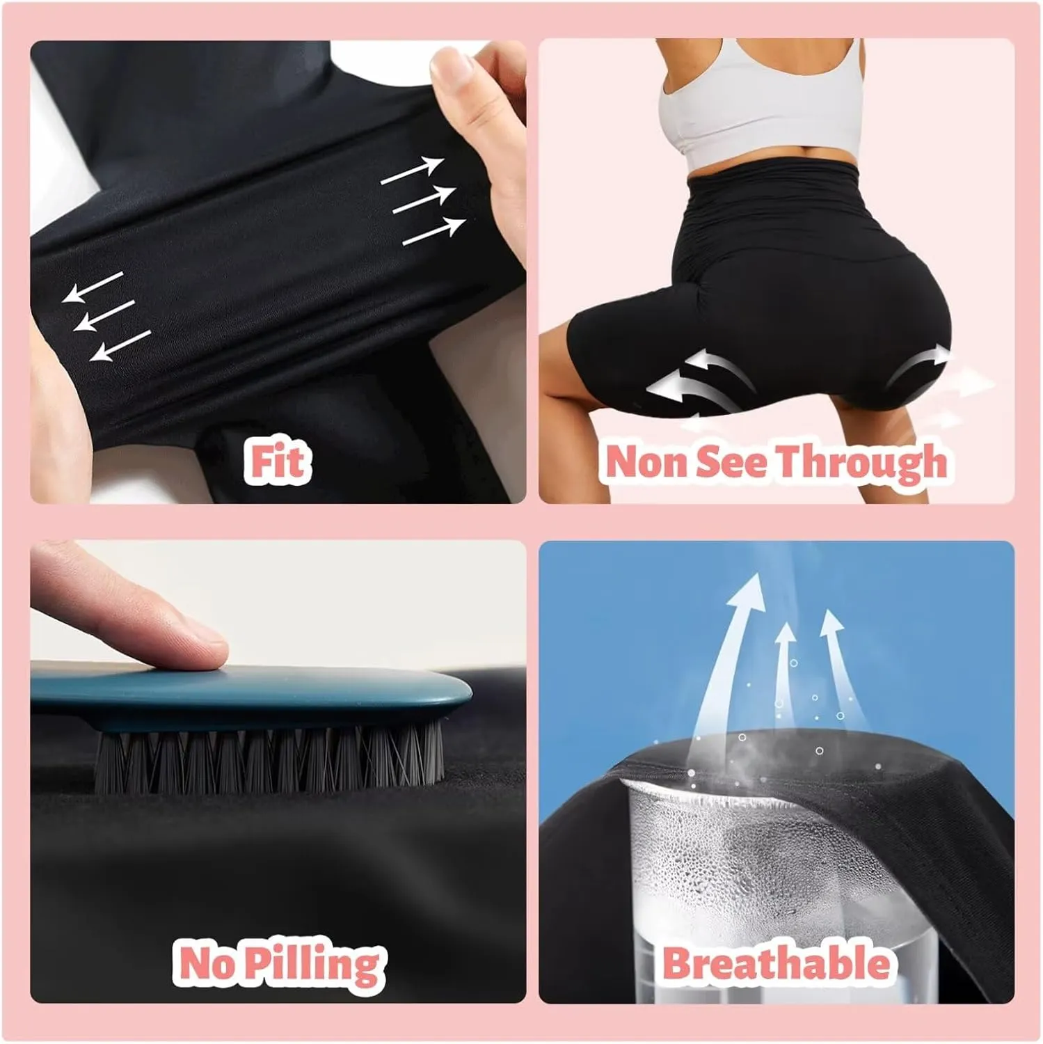 UBCUTE 2 Pack Women's Maternity Biker Shorts with Pockets-High Waist Black Workout Yoga Comfy Pregnancy Pants Over Belly