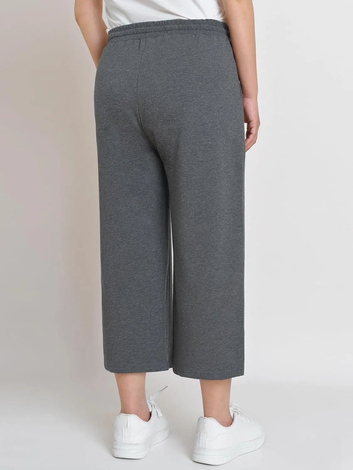 Weintee Women's Wide Leg Cotton Capri Pants with Pockets