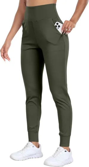 WHOUARE Women's Joggers Pants Workout Athletic Leggings with Pockets High Waisted Gym Running Yoga Pants