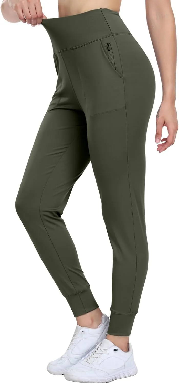 WHOUARE Women's Joggers Pants Workout Athletic Leggings with Pockets High Waisted Gym Running Yoga Pants