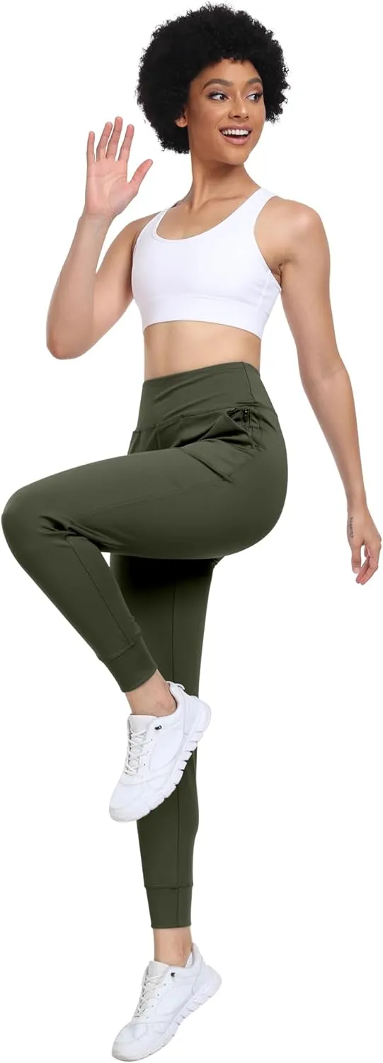 WHOUARE Women's Joggers Pants Workout Athletic Leggings with Pockets High Waisted Gym Running Yoga Pants