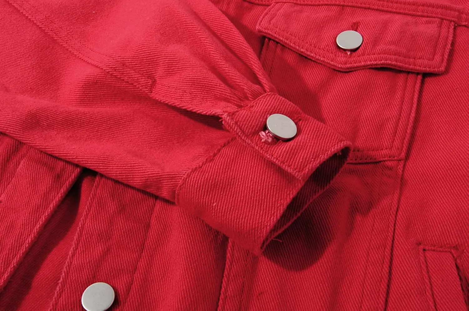 Women Candy Colors Denim Jacket Long Sleeve Boyfriend Jean Jacket Coat