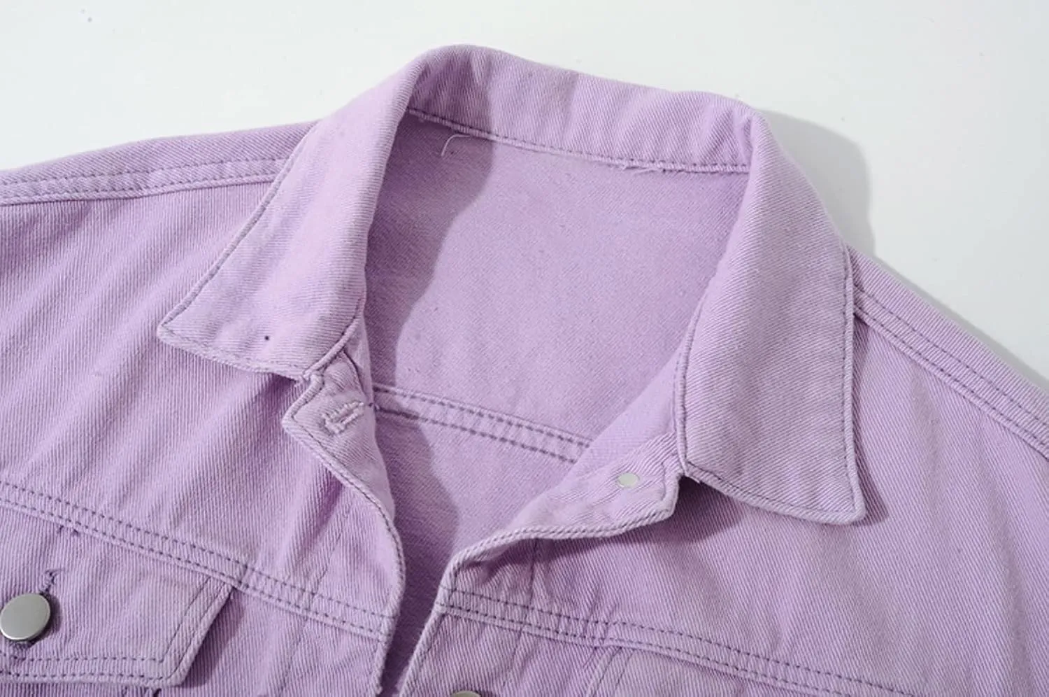 Women Candy Colors Denim Jacket Long Sleeve Boyfriend Jean Jacket Coat