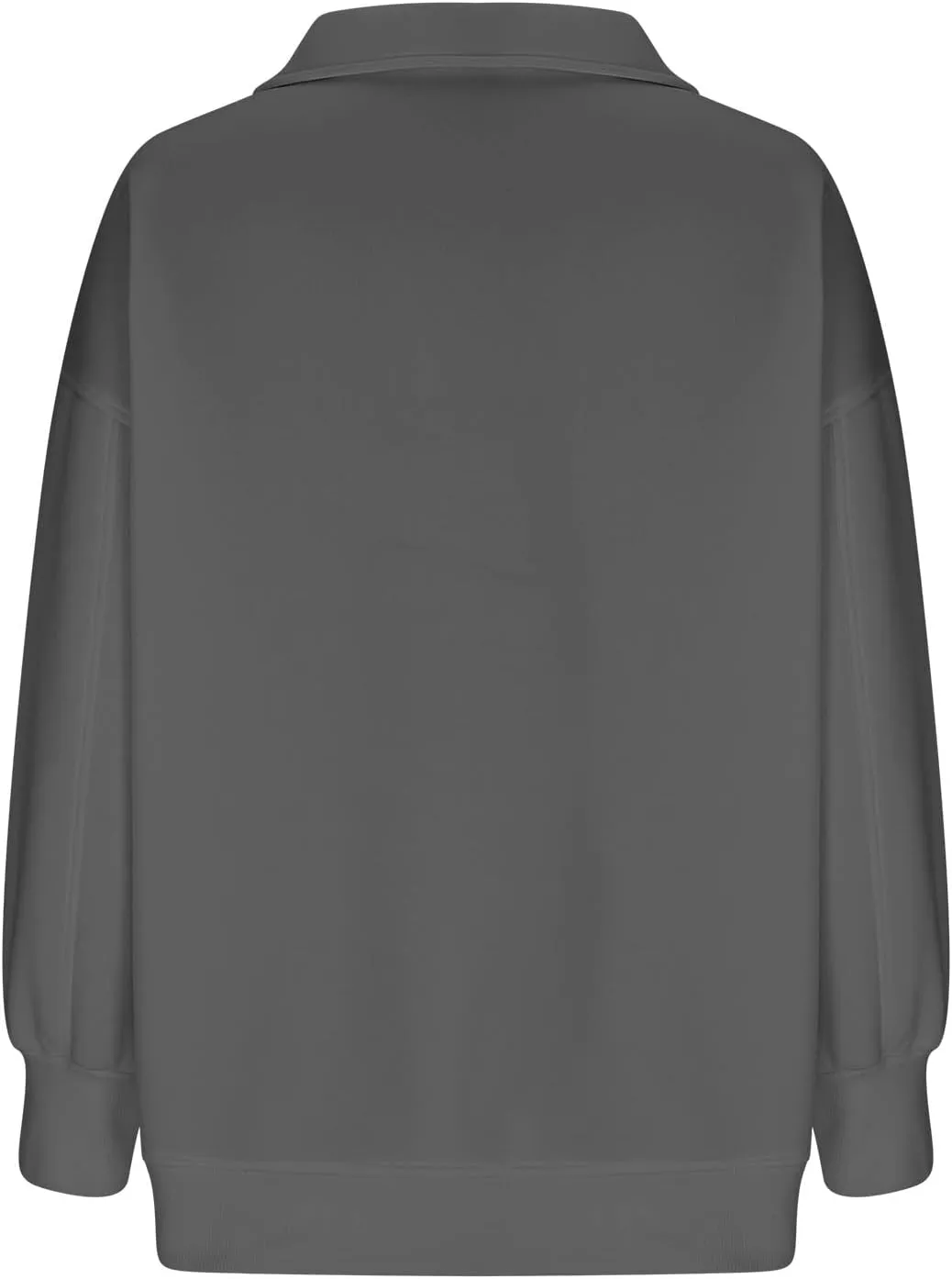 Women Oversized Half Zip Sweatshirt Drop Shoulder Long Sleeves Collar Quarter 1/4 Zipper Pullover Fashion Fall Tops