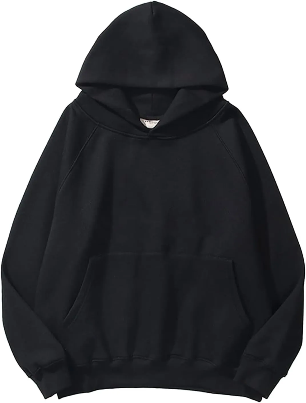 Women Solid Basic Loose Hoodie Fleece Long Sleeve Pocket Drop Shoulder Pullovers Oversized Hooded Sweatshirts Top