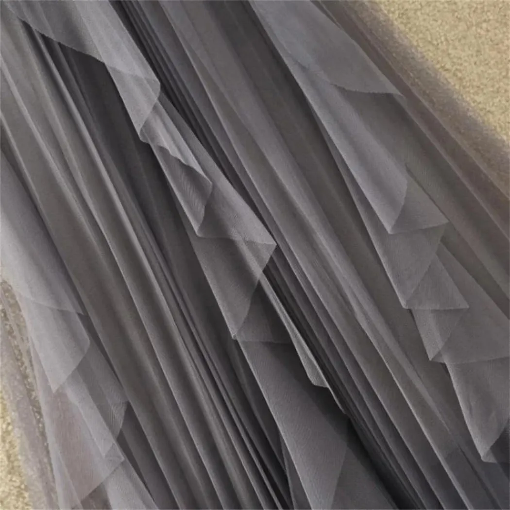 Women Spring Summer Elastic High Waist A-Line Skirt Female Midi Long Mesh Party Skirts