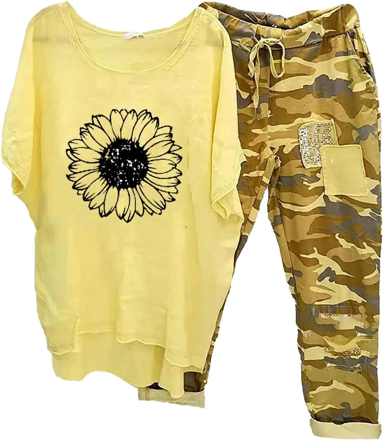 Womens Cotton Linen Lounge Sets Casual Tracksuit Short Sleeve Tops And Wide Leg Long Pants Matching Lounge Wear