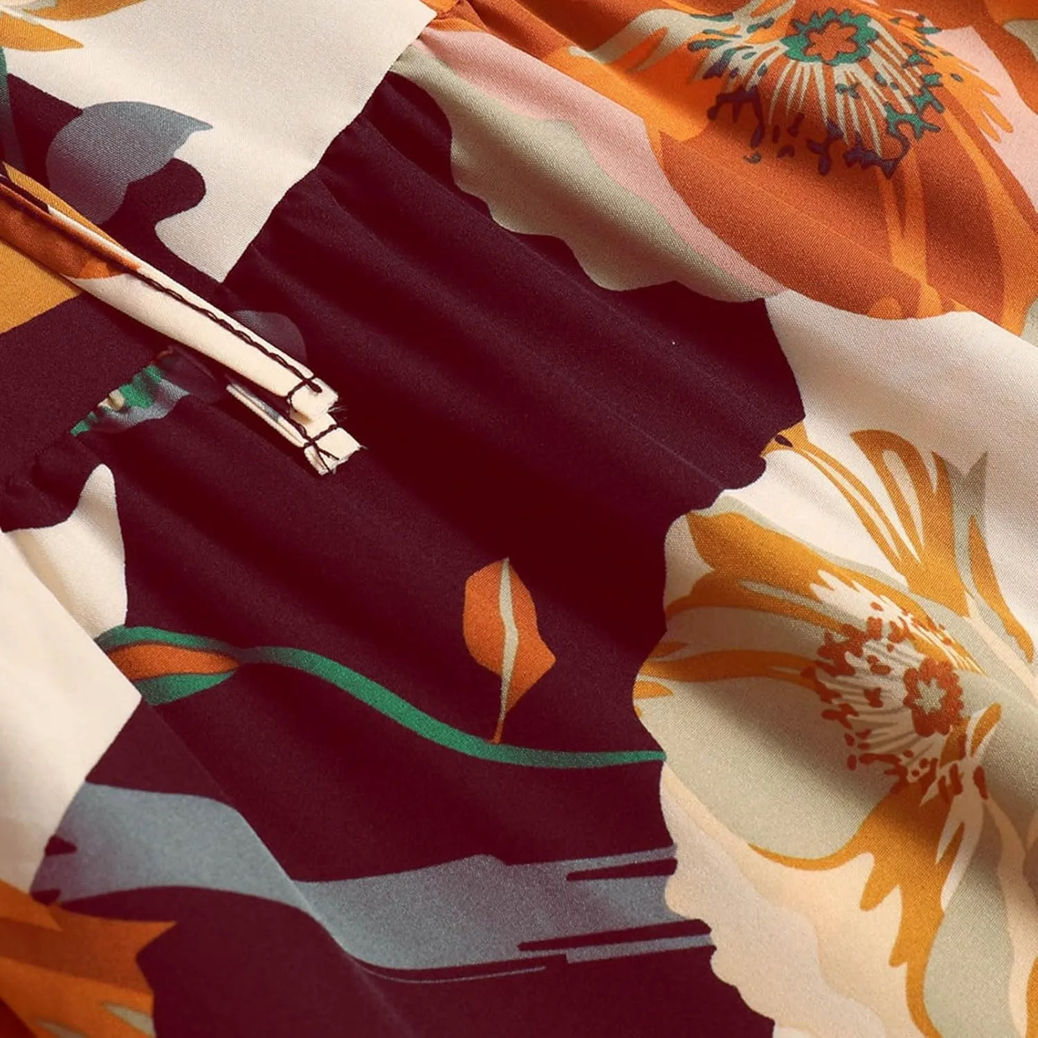 Women's Floral Print Midi Maxi Skirts 2025 Summer Casual Aline Elastic High Waist Pleated Flowy Long Skirt