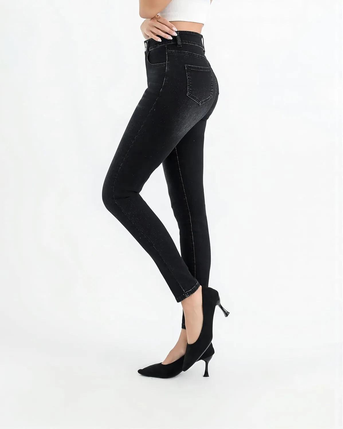 Womens High Waisted Skinny Stretchy Denim Pants Curvy Jeggings Butt Lifting Jeans
