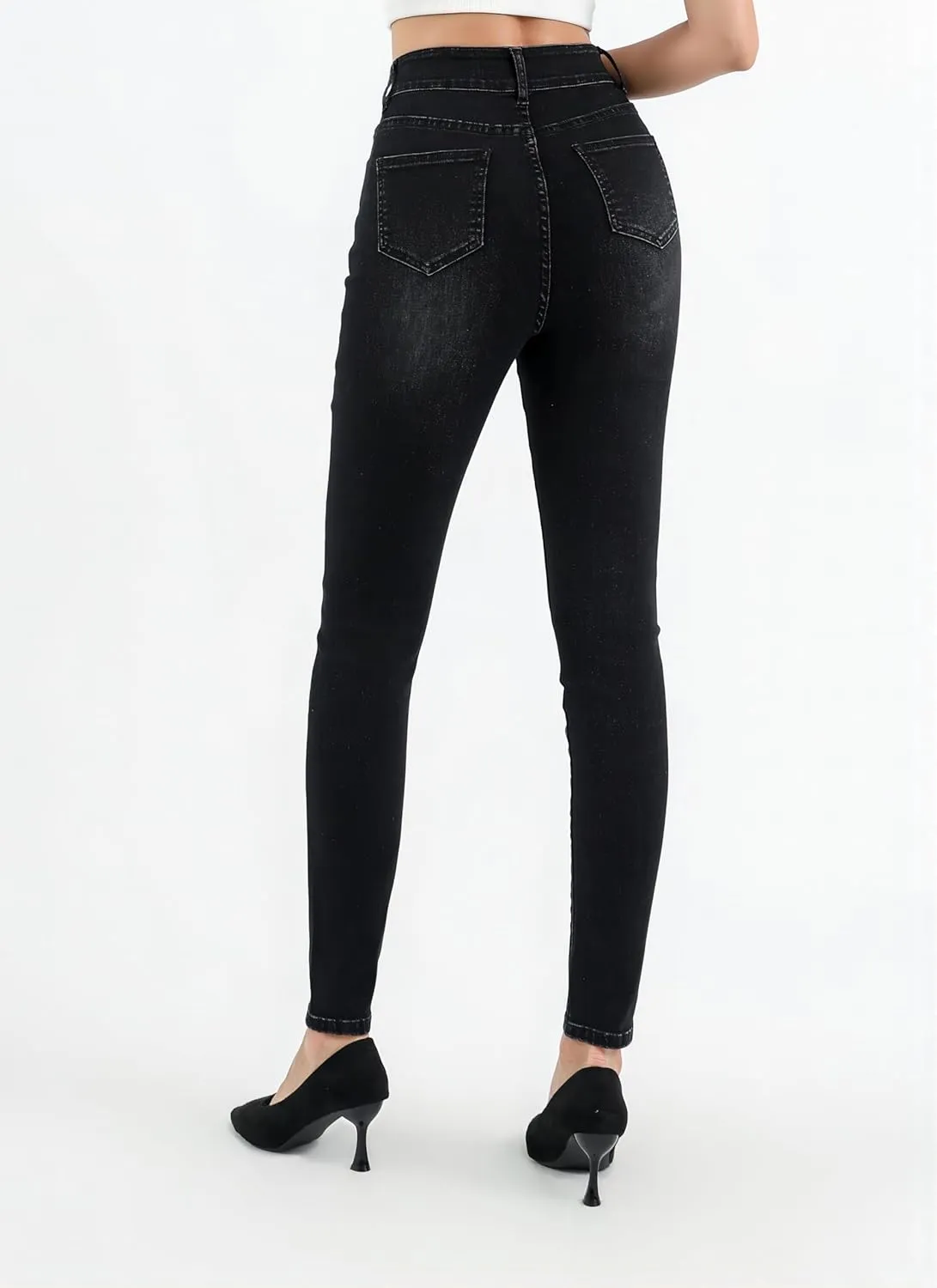 Womens High Waisted Skinny Stretchy Denim Pants Curvy Jeggings Butt Lifting Jeans