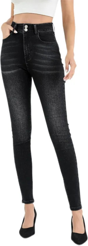 Womens High Waisted Skinny Stretchy Denim Pants Curvy Jeggings Butt Lifting Jeans