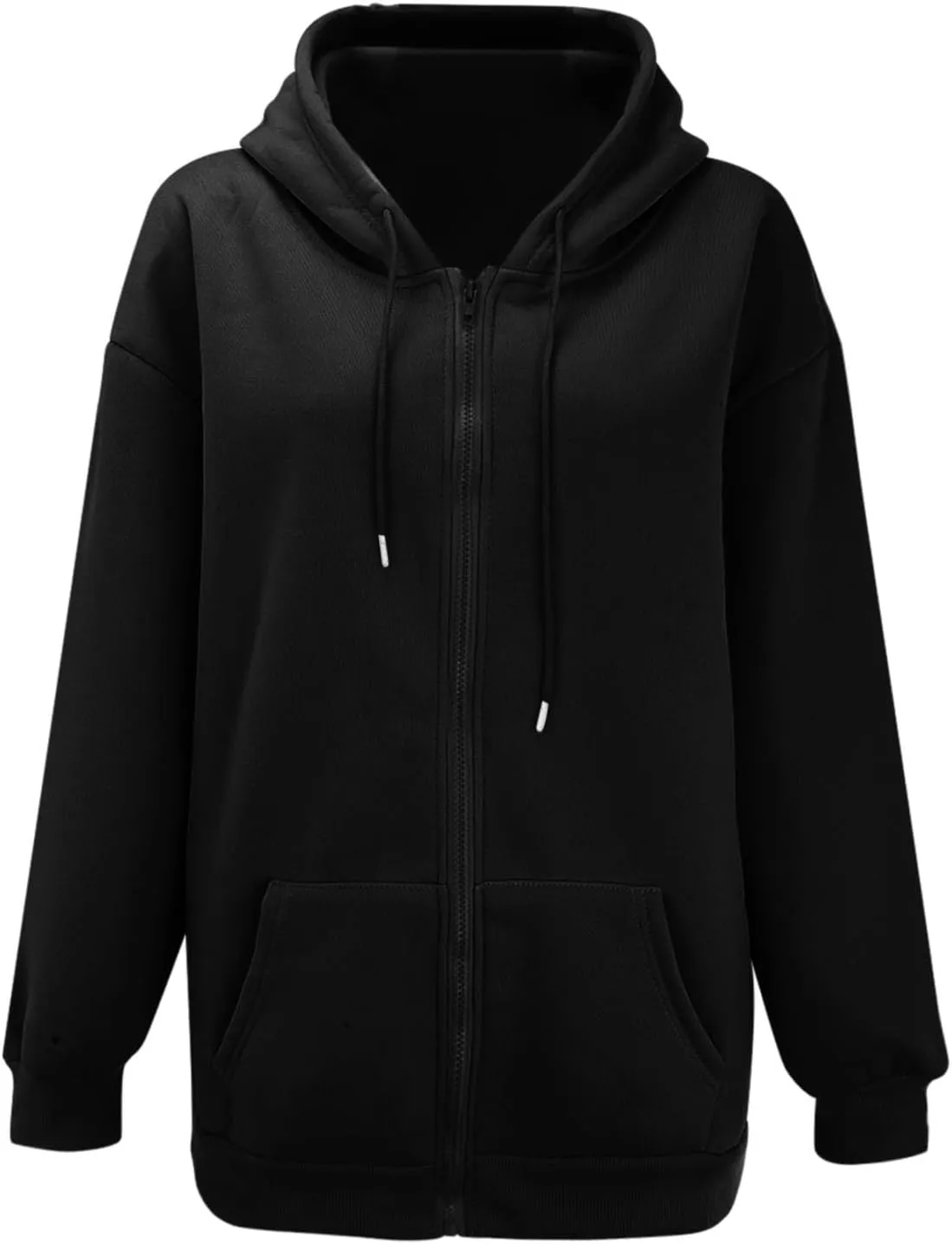 Womens Hoodie Y2K Zip Up Long Sleeve Oversized Sweatshirts Fleece Workout Jacket Pockets 2024 Fall Outfits Trendy Tops