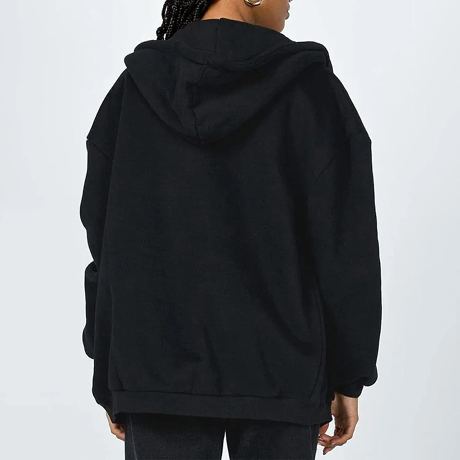 Womens Hoodie Y2K Zip Up Long Sleeve Oversized Sweatshirts Fleece Workout Jacket Pockets 2024 Fall Outfits Trendy Tops