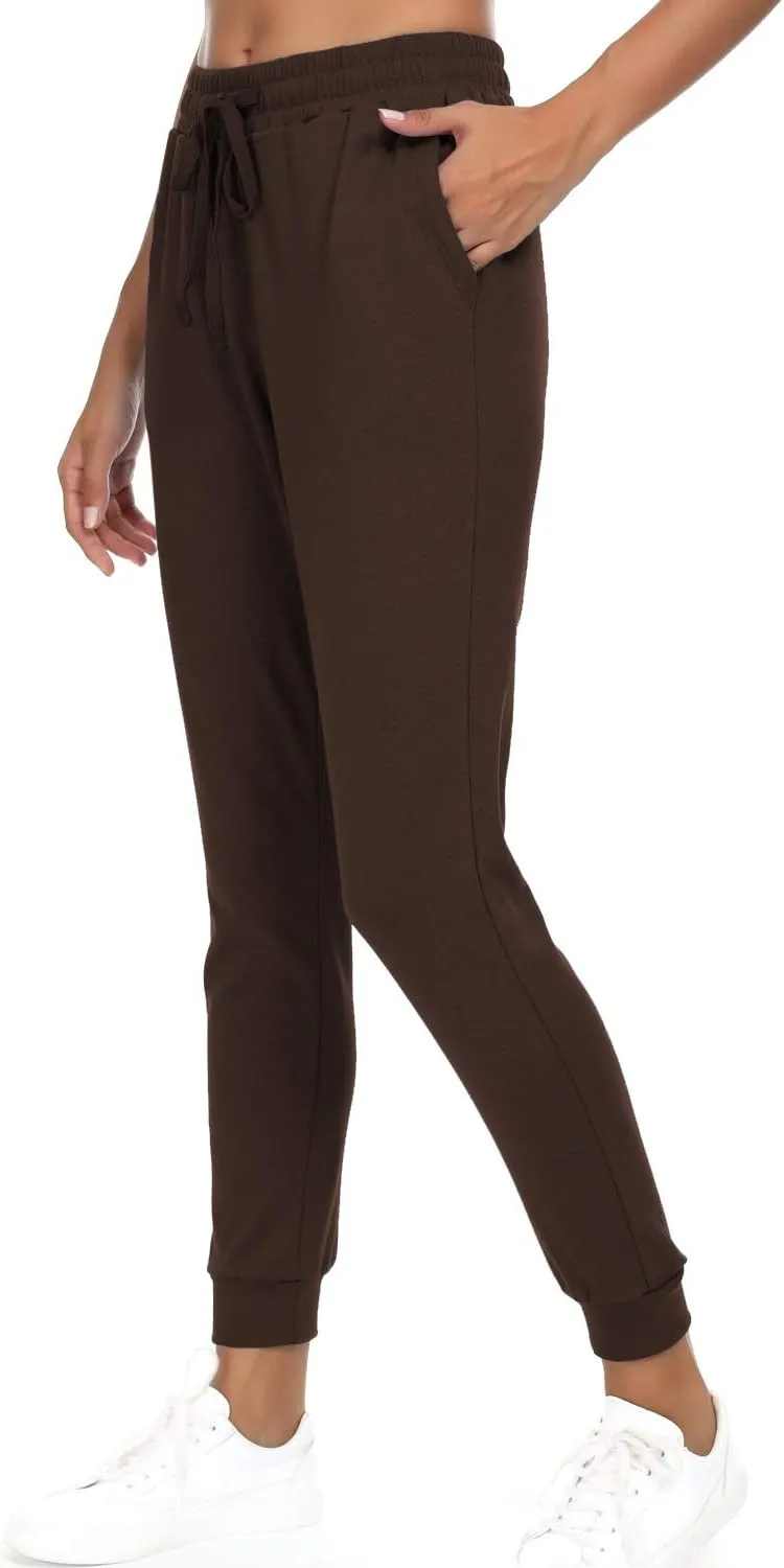 Women's Joggers Pants Active Sweatpants Cotton Tapered Workout Yoga Lounge Track Pants with Pockets
