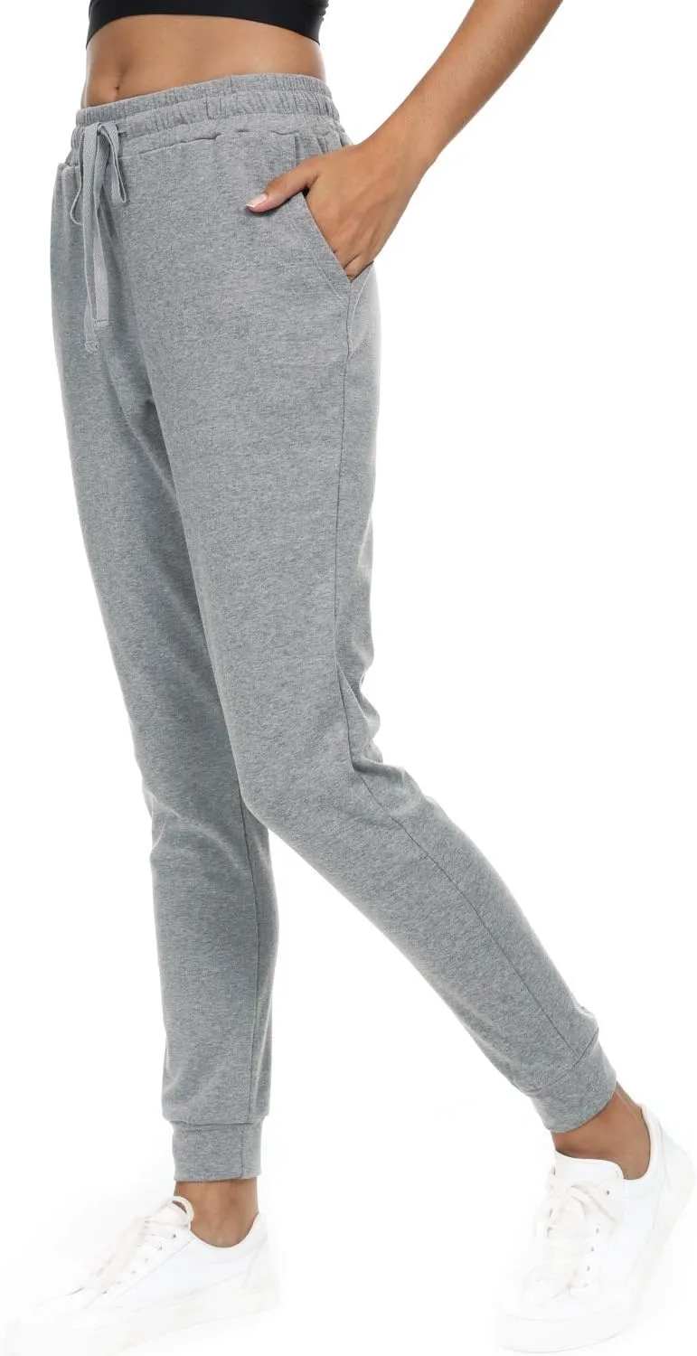 Women's Joggers Pants Active Sweatpants Cotton Tapered Workout Yoga Lounge Track Pants with Pockets