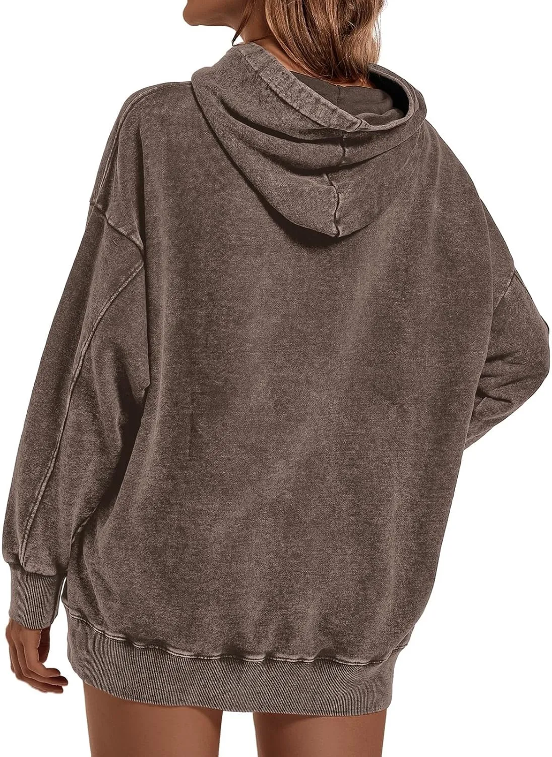 Women's Oversized Vintage Hooded Sweatshirts Acid Wash Loose Fit Baggy Trendy Casual Pullover Hoodies 2024