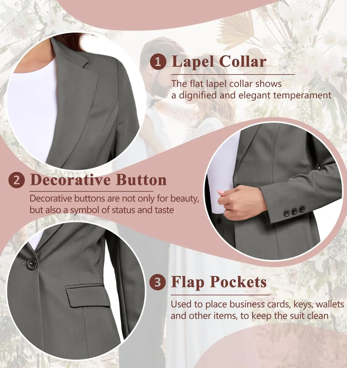 Women's Suits for Work Professional, 2 Piece Office Work Suit Set, Women's Suit Formal Wear