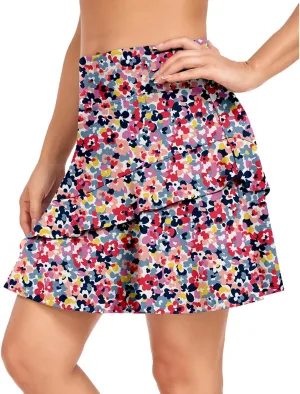 WOWENY Womens 20'' Knee Length Tennis Skirts Athletic Long Golf Skorts Skirts with Inner Shorts Pockets