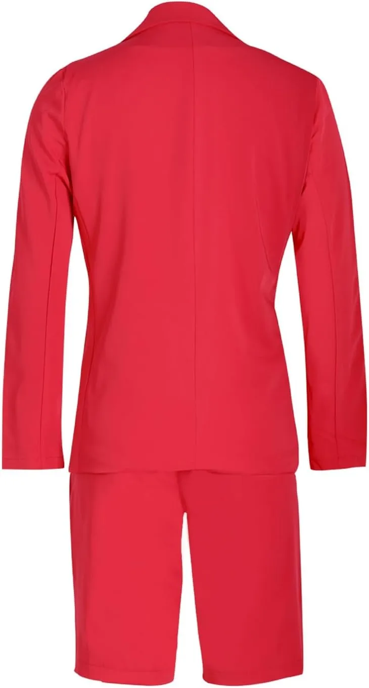 XZLUFNY Women's 2 Piece Full Sleeve Blazer and Short Office Business Work Suit Set