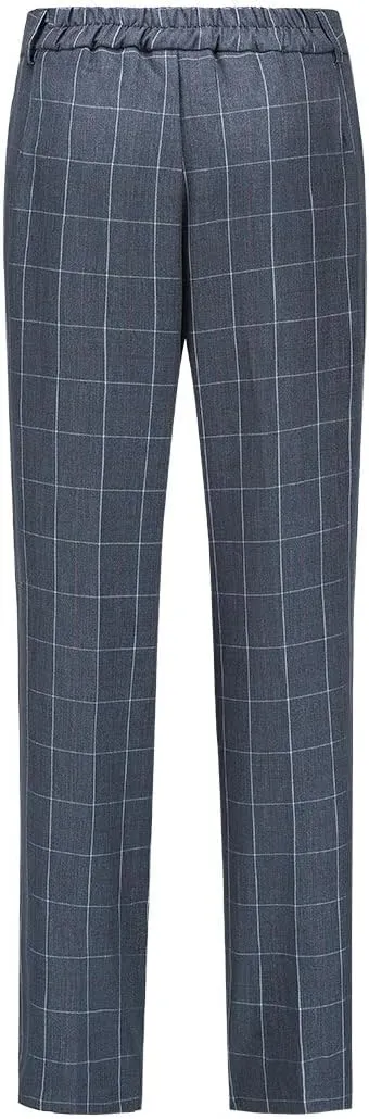YYNUDA Women's Business Plaid Suit Set Lady 2 Piece 1 Button Office Blazer Jacket and Pants for Work