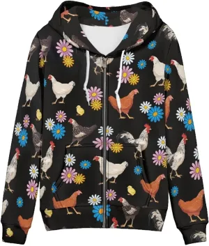 ZOUTAIRONG Trendy Zip Up Jacket Hoodies for Teen Girls Fall Clothes XS-5XL Activewear Fashion Tops Y2K Clothing