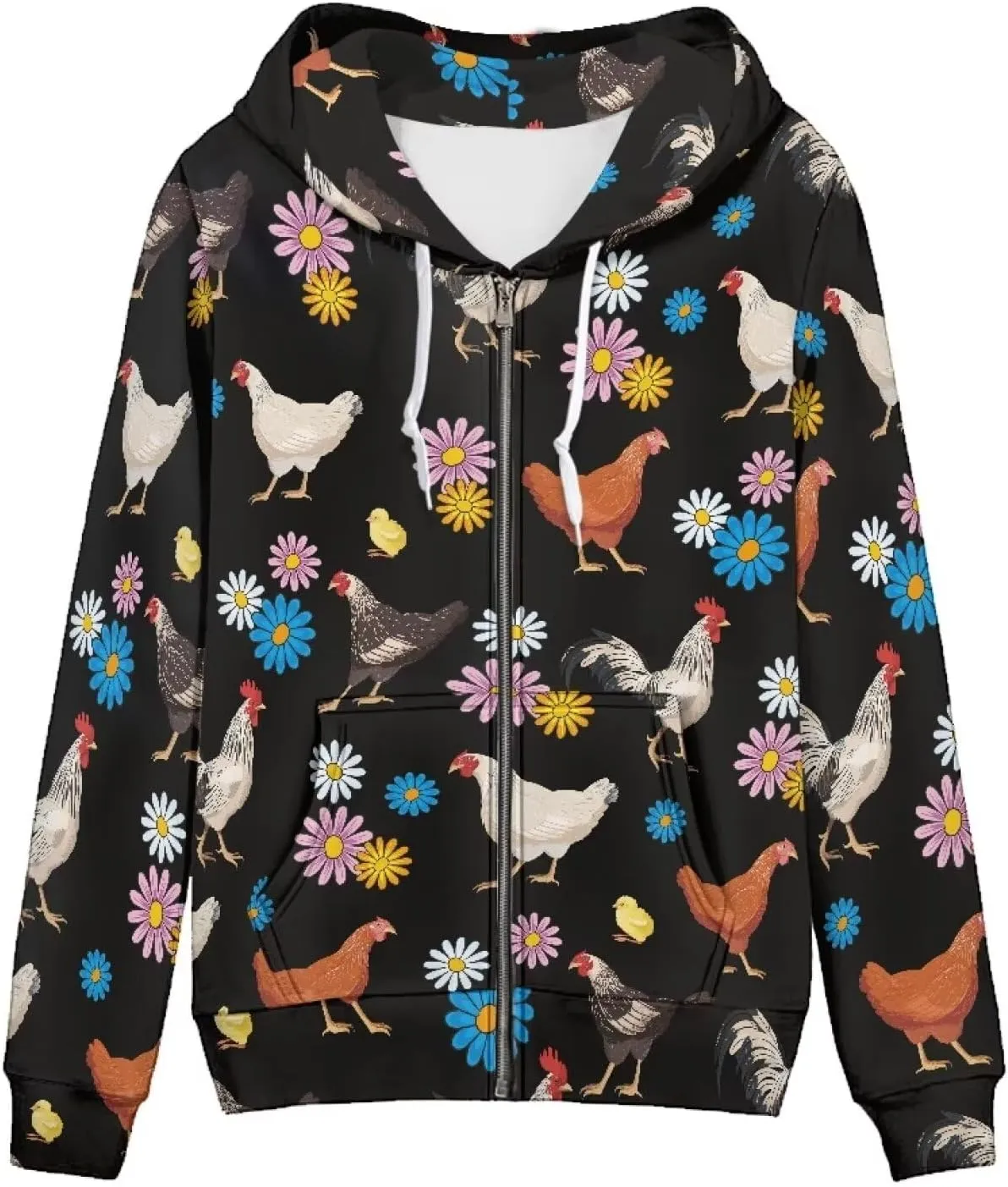 ZOUTAIRONG Trendy Zip Up Jacket Hoodies for Teen Girls Fall Clothes XS-5XL Activewear Fashion Tops Y2K Clothing